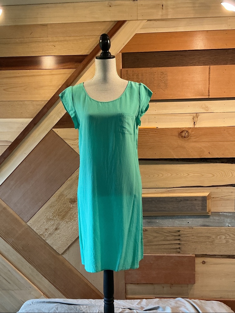 Boden Teal Green 100% Silk Dress 12 Long